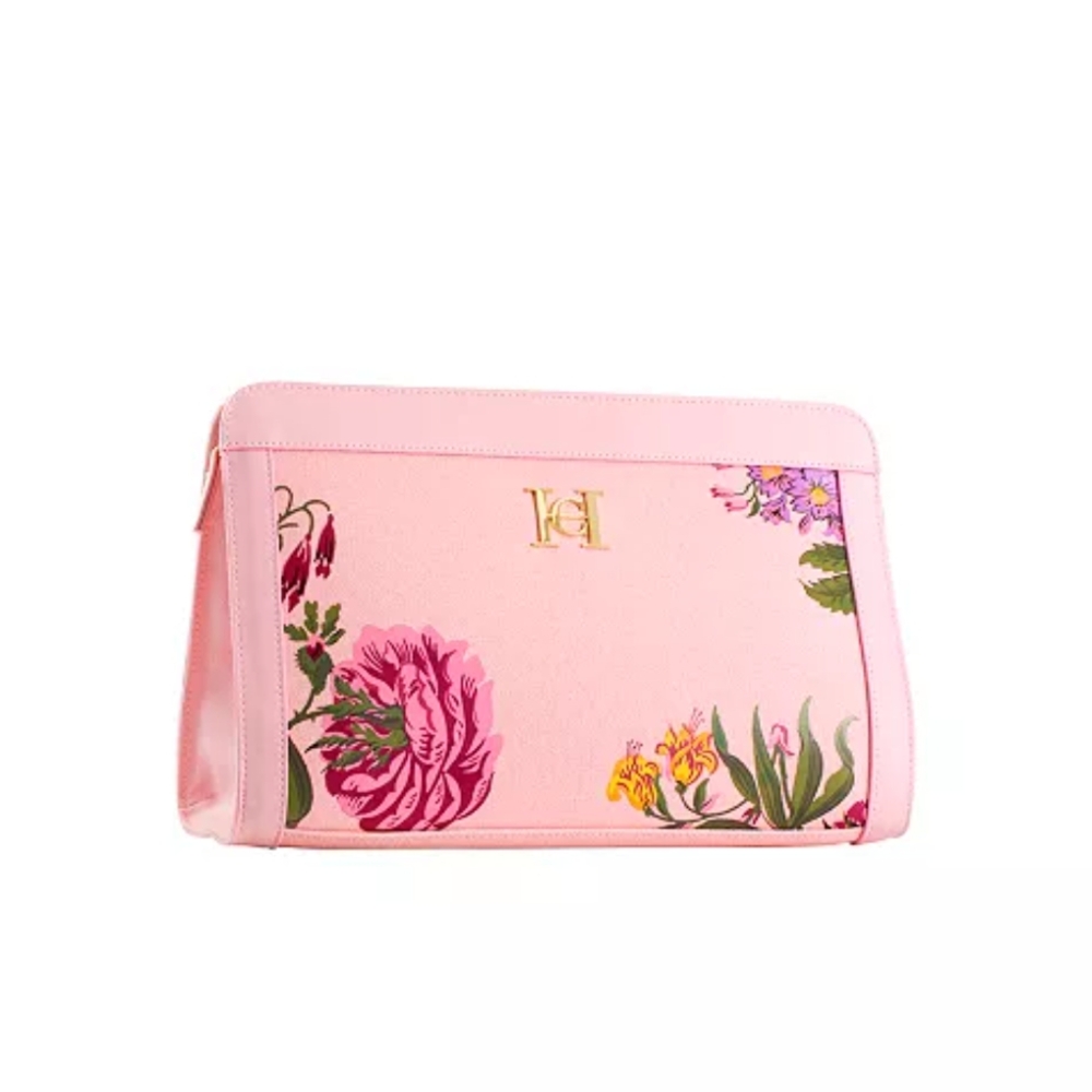 Carolina Herrera Pink Floral Clutch Bag